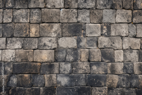 Processed collage of old european cobble stone pavement texture. Background for banner