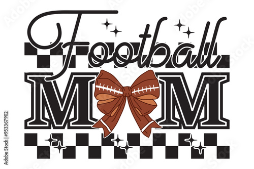 Foto Football Mom EPS Retro Sport Mama T-shirt Design