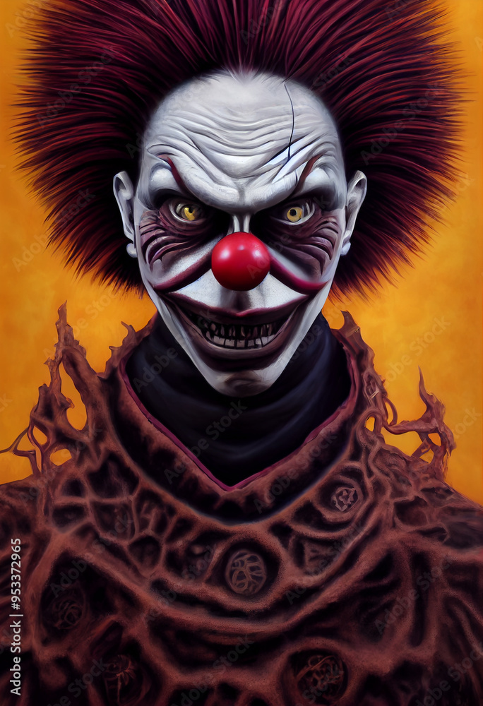 Portrait of an evil creepy clown Portrait of an evil creepy clown