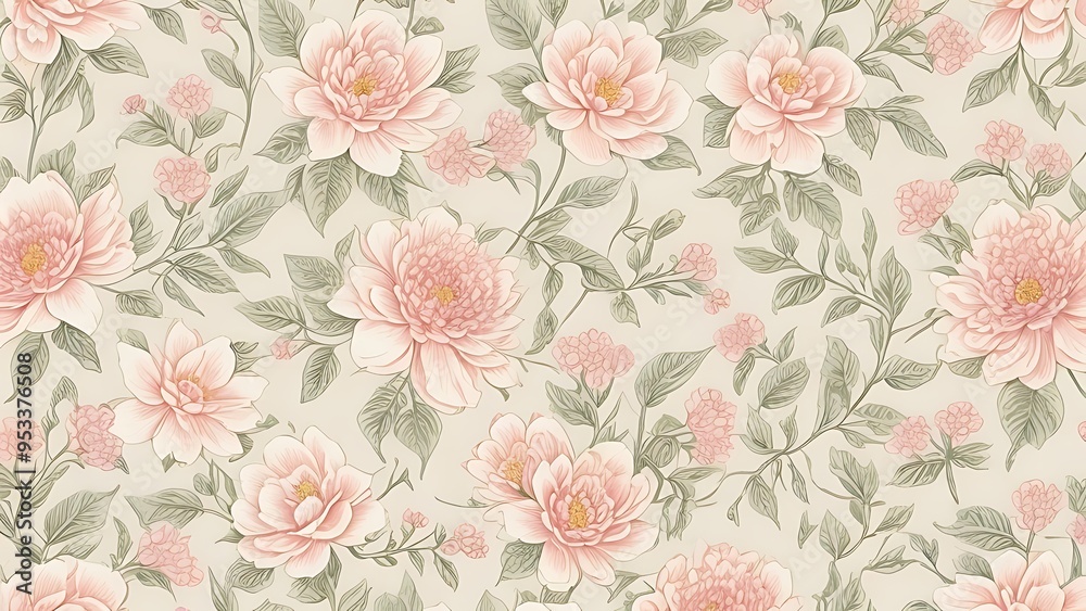 custom made wallpaper toronto digitalDelicate seamless pink wallpaper featuring a repeating pattern of intricately illustrated flowers