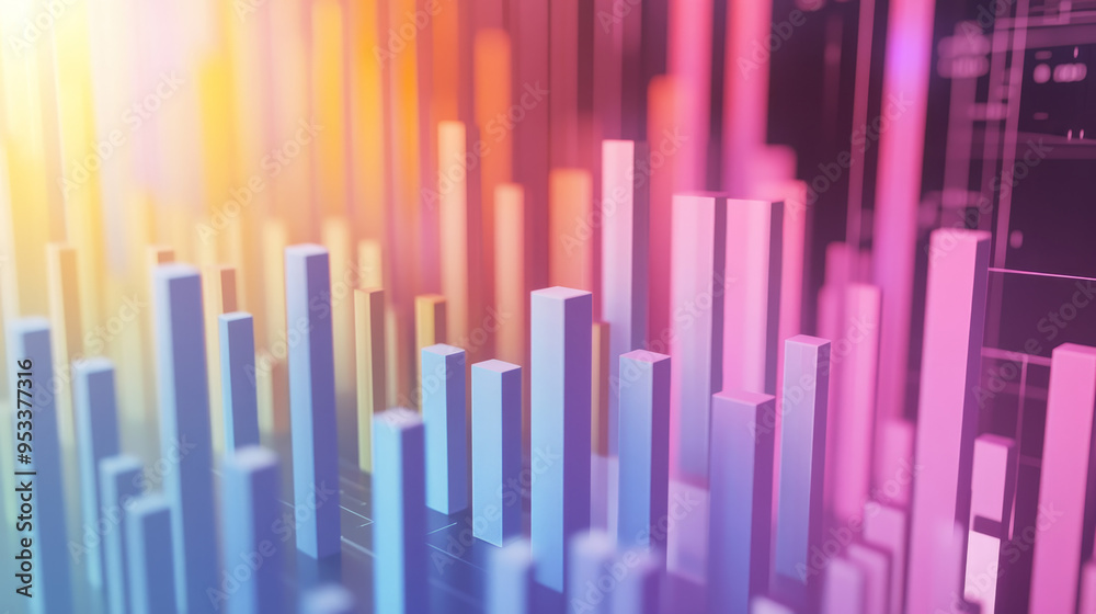 The 3D render of the data visualization bar chart for finance combines clear, impactful design with modern graphical elements. It emphasizes readability and usability, The 3D render of the data visualization bar chart for finance combines clear, impactful design with modern graphical elements. It emphasizes readability and usability,