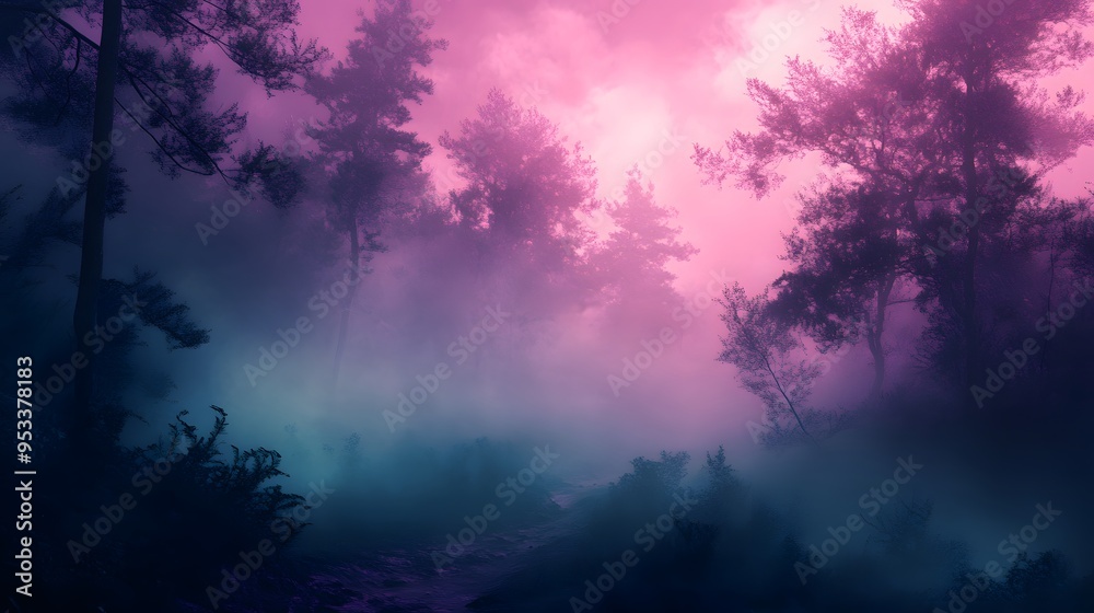 purple pink green fog on a alice in wonderland background purple pink green fog on a alice in wonderland background