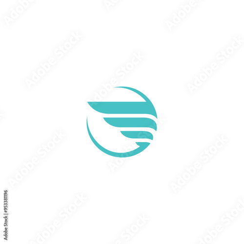 wings logo icon, illustration symbol circle and nature color