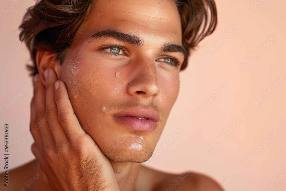 Naklejka premium Handsome young man sensual portrait