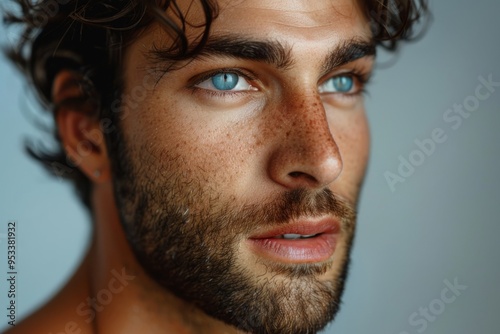 Attractive young man with blue eyes