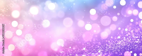 Background of bokeh sky. Abstract galaxy wallpaper in a light pink hue with glittering stars. Imaginary, sparkling space.