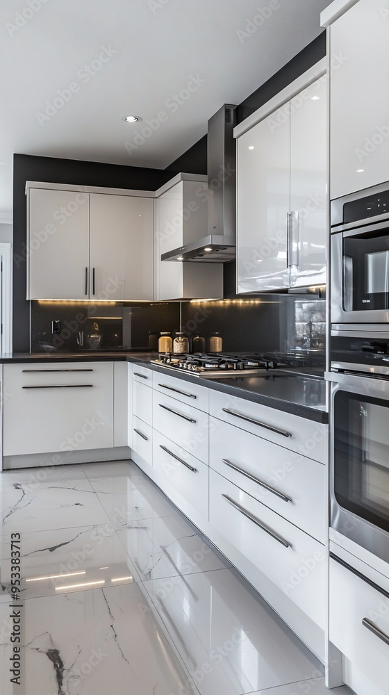 Modern mid century modern interiors in luxury kitchens in residential kitchens. Generative AI
Modern mid century modern interiors in luxury kitchens in residential kitchens. Generative AI