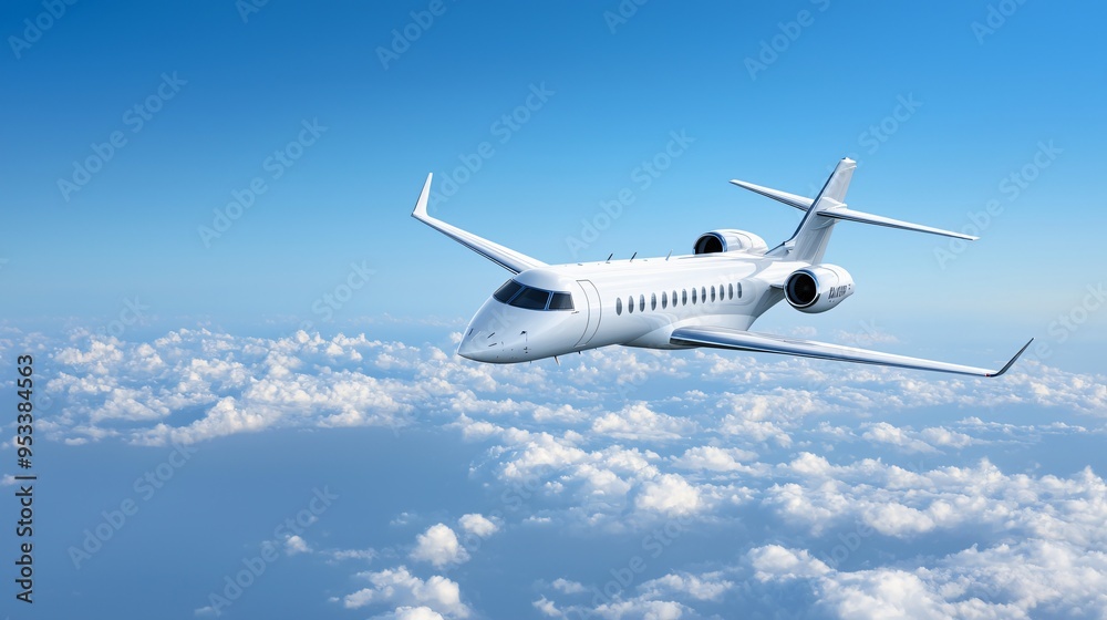 Fototapeta premium Aerospace flying for transportation in the sky. Airplane technology for business and service
