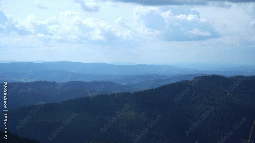 Blue mountains nature. Carpathian. Hills forest Blue mountains nature. Carpathian. Hills forest