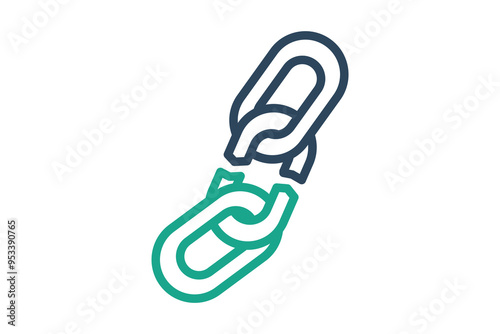 Weakness icon. line icon style. broken chain. icon related to SWOT. business elements vector illustration