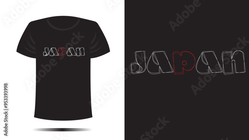 Tshirt design. T shirt  japan print. Vector template in modern lettering and typography