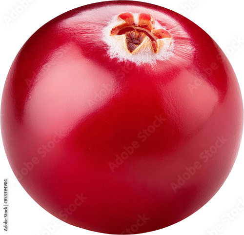 Fresh, vibrant red cranberry showcasing its glossy skin, perfect for healthy recipes and seasonal decorations. photo