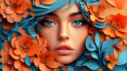 Woman's face surrounded by ...