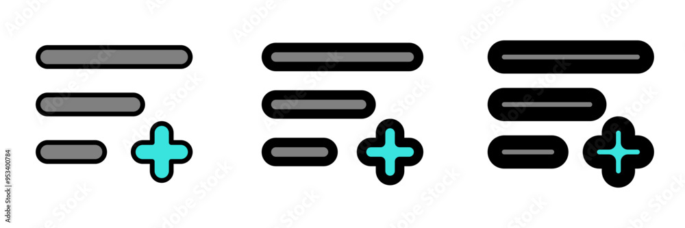 Editable vector add to playlist row icon. Black, transparent white background. Part of a big icon set family. Perfect for web and app interfaces, presentations, infographics, etc Editable vector add to playlist row icon. Black, transparent white background. Part of a big icon set family. Perfect for web and app interfaces, presentations, infographics, etc