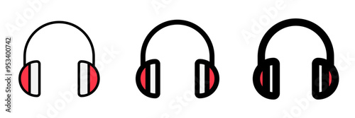 Editable vector headphones earmuffs icon. Black, transparent white background. Part of a big icon set family. Perfect for web and app interfaces, presentations, infographics, etc