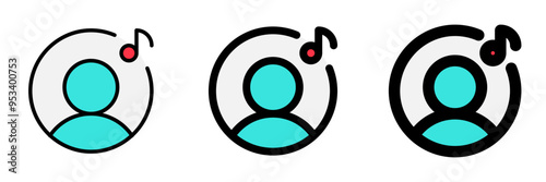 Editable vector artist musician icon. Black, transparent white background. Part of a big icon set family. Perfect for web and app interfaces, presentations, infographics, etc