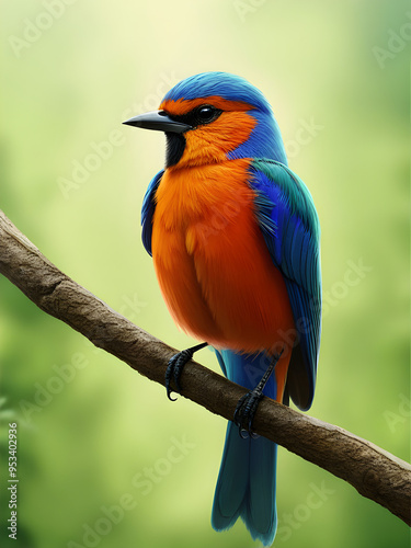 Generative AI image of a Bird , on a calm nature background