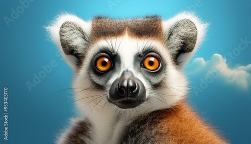 close-up portrait of a ring-tailed lemur