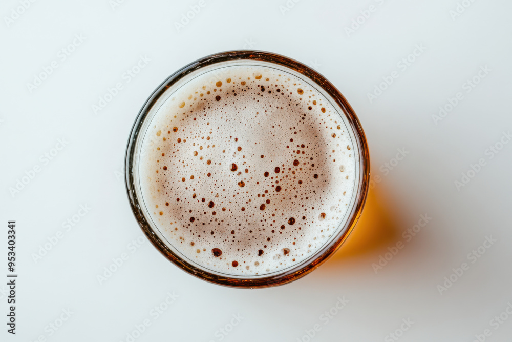 Frothy Beer in Traditional German Stein Frothy Beer in Traditional German Stein