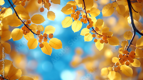Yellow leaves and small yel...
