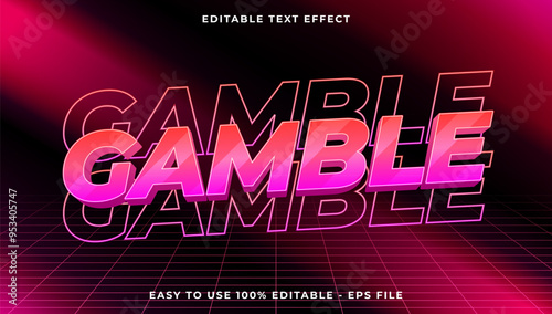 3d gamble gradient glitch text style effect template editable text effect
