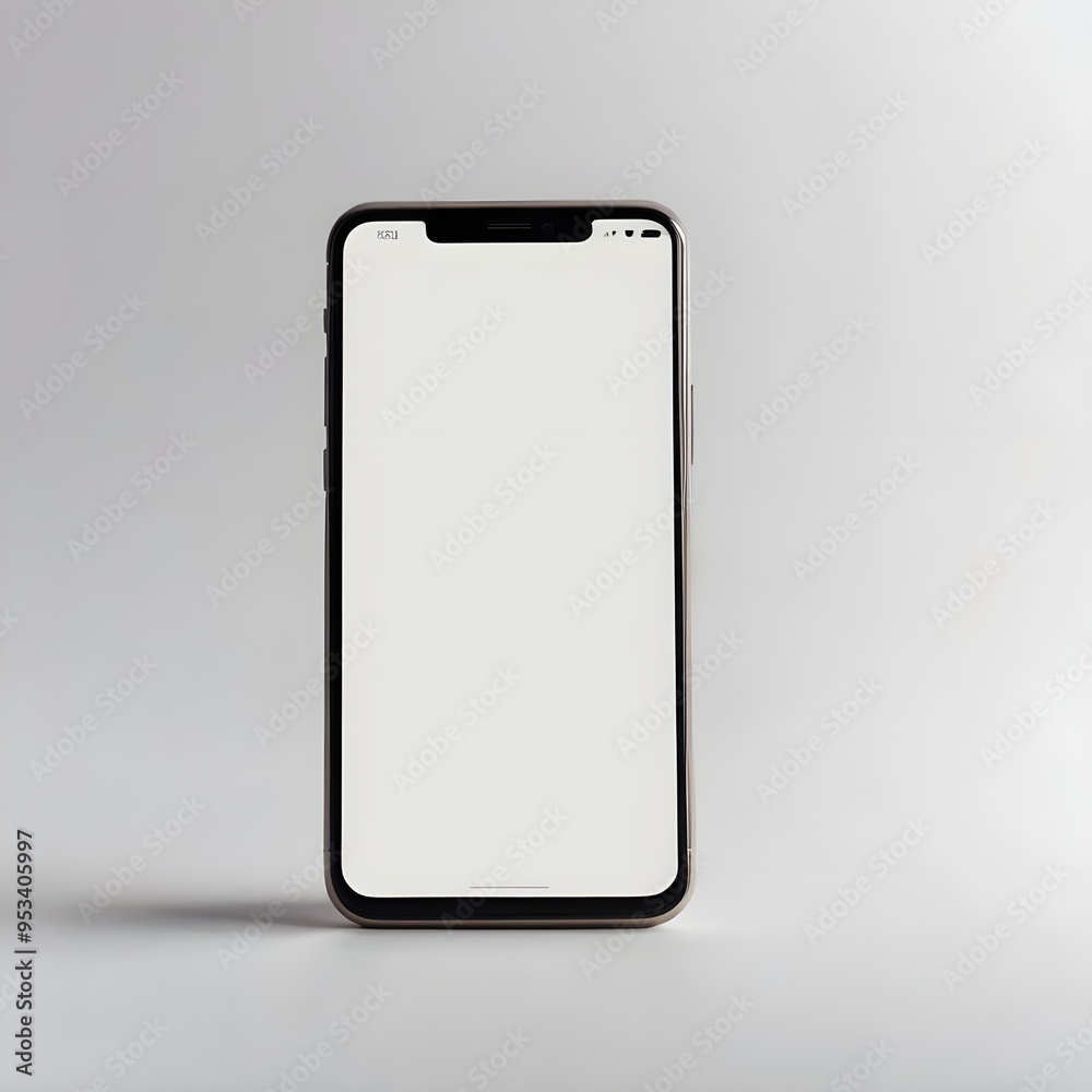 Smartphone with a white screen on a white background Smartphone with a white screen on a white background