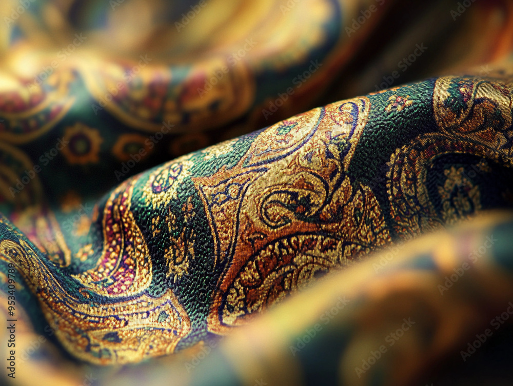 paisley motifs arranged in a symmetrical pattern on an antique Indian shawl paisley motifs arranged in a symmetrical pattern on an antique Indian shawl