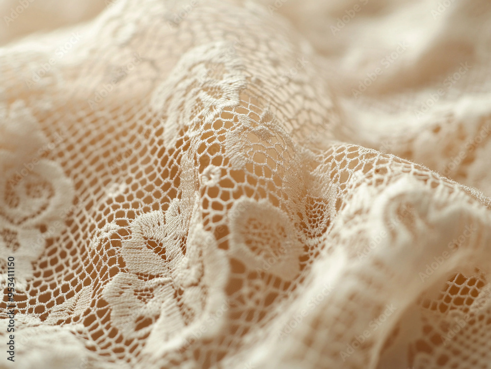 Obraz premium lace fabric template, emphasizing the delicate, intricate pattern