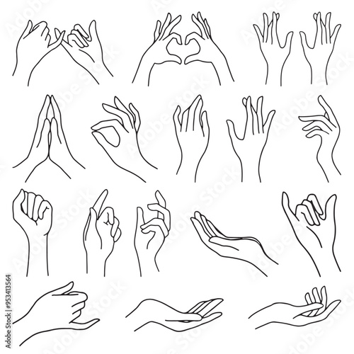 outline hands icons