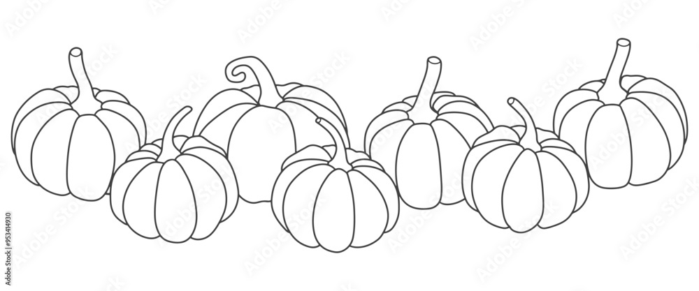 pumpkins vector illustration Fall and Thanksgiving season. Vector isolated on white background. Flat design style pumpkins vector illustration Fall and Thanksgiving season. Vector isolated on white background. Flat design style