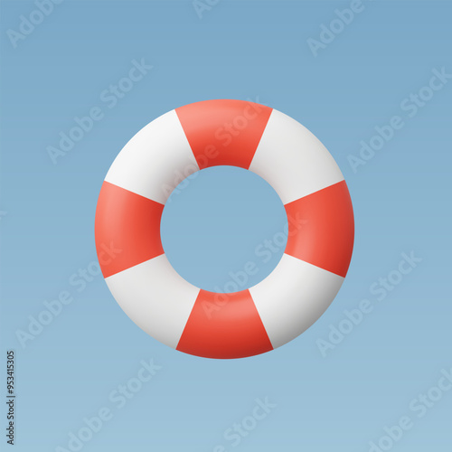 3d Realistic Lifebuoy Swim ring vector Illustration