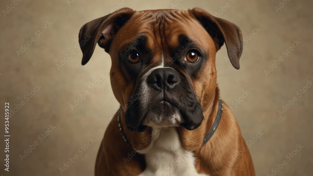 Fototapeta premium Close-up Portrait of a Boxer Dog