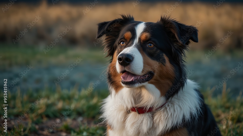 Australian Shepherd with a Playful Gaze Australian Shepherd with a Playful Gaze