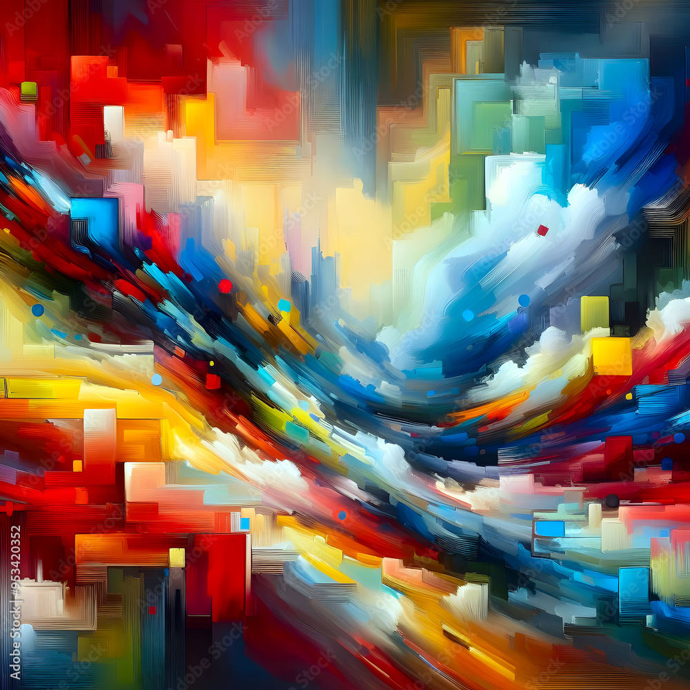 Fototapeta premium Abstrakcyjne Barwne Geometryczne Tło 