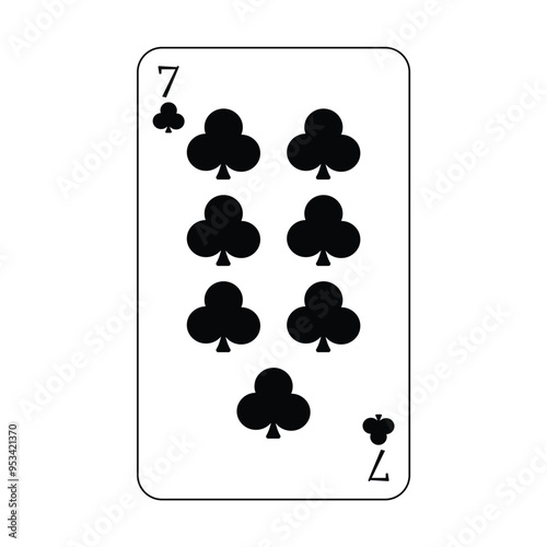 The playing card is the black club number seven.