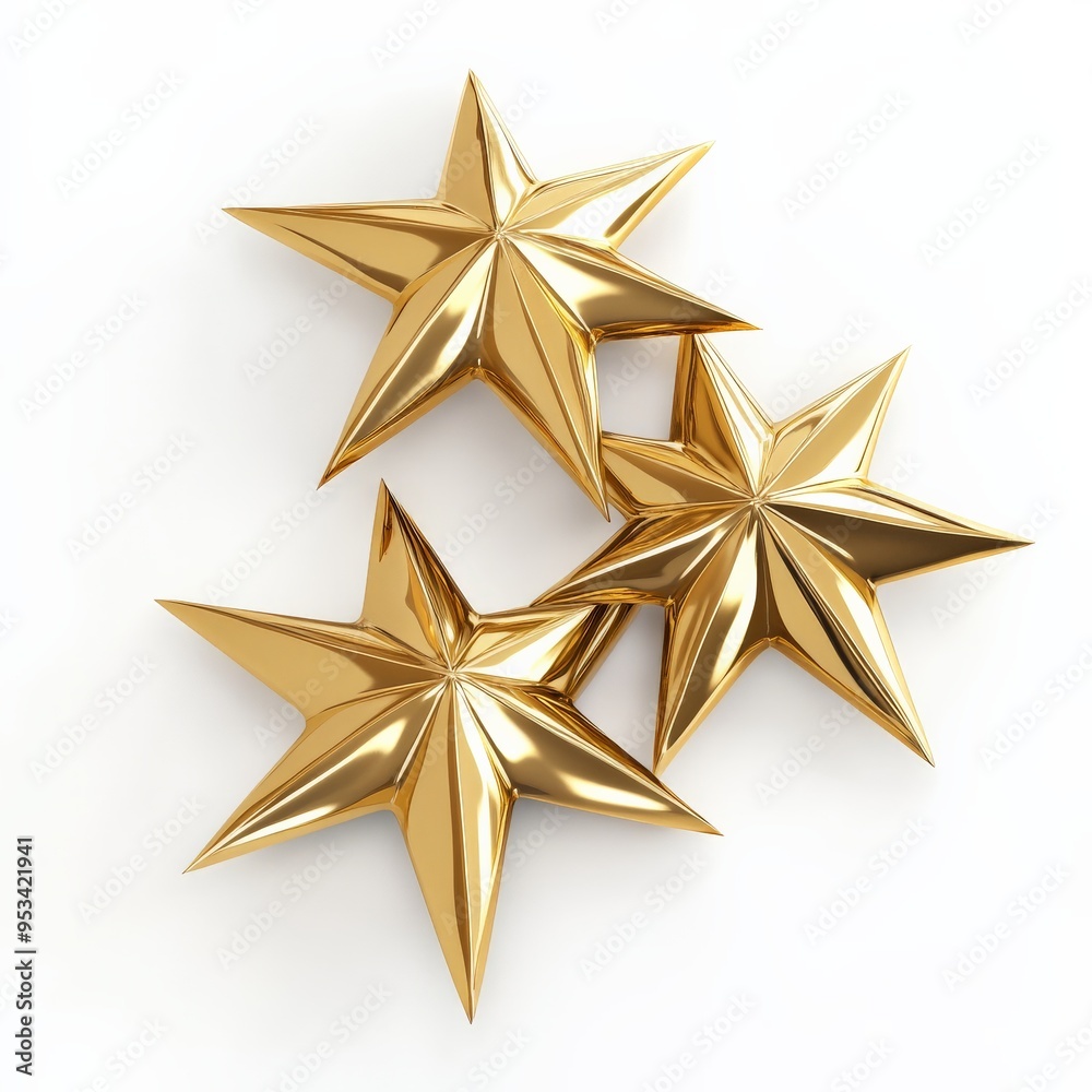 Golden Stars on White Background. Golden Stars on White Background.