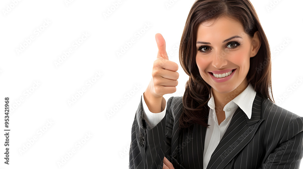 young businesswoman happy smiling and showing thumb up in approval, cut out, isolated on transparent or white background, png young businesswoman happy smiling and showing thumb up in approval, cut out, isolated on transparent or white background, png