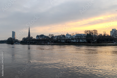 sunset over the river