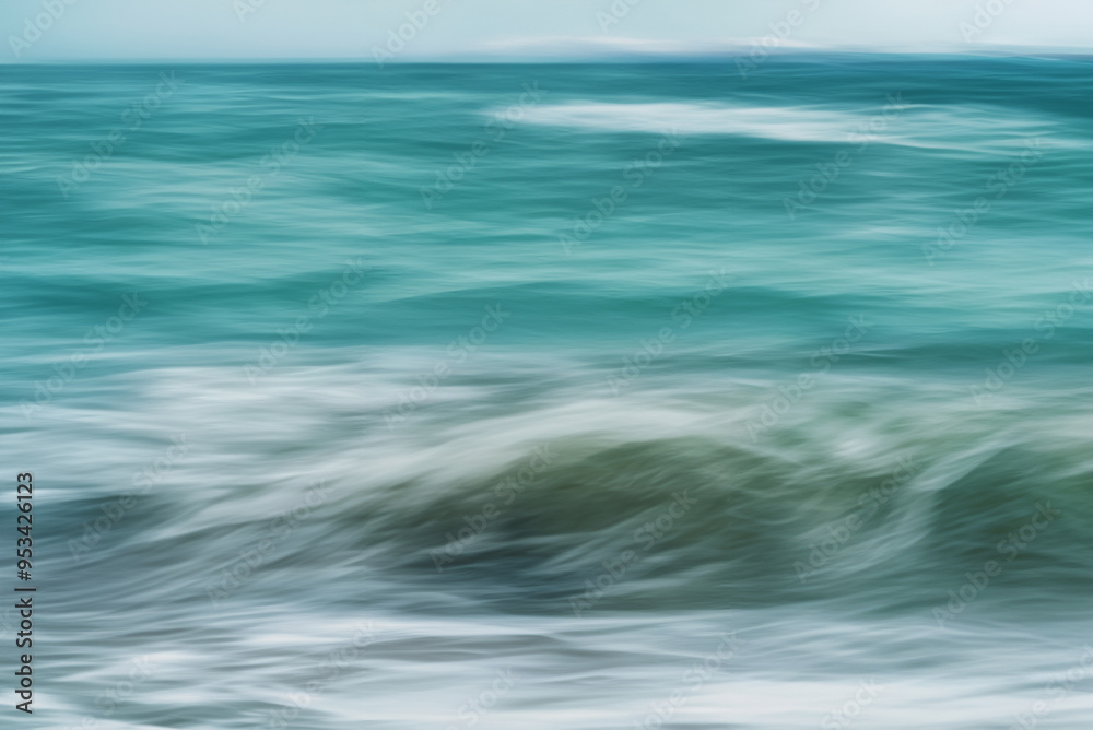 Fototapeta premium Abstract Movement of Ocean Waves with Painterly Texture Effect