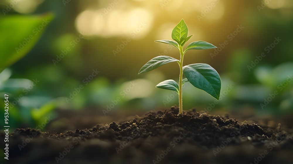 Growing Plant: A small plant sprouting from soil symbolizes growth, nurturing, and the gradual success of a startup. Growing Plant: A small plant sprouting from soil symbolizes growth, nurturing, and the gradual success of a startup.