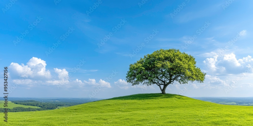 Cool desktop and mobile background wallpapers with a calm scene with a big tree, blue sky, and white clouds Cool desktop and mobile background wallpapers with a calm scene with a big tree, blue sky, and white clouds