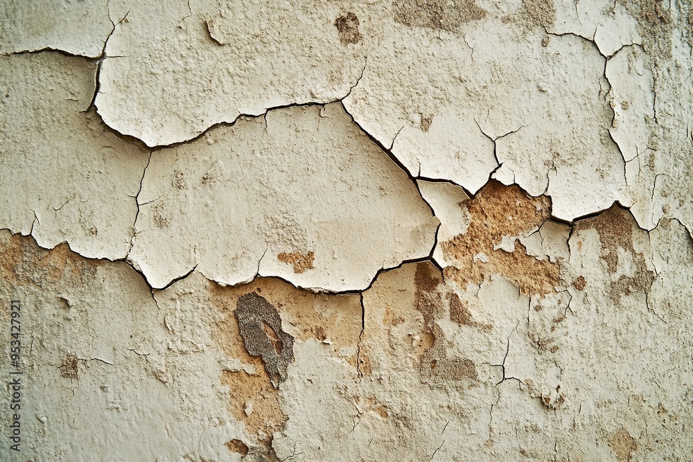 Fototapeta premium Peeling white paint on an old wall texture