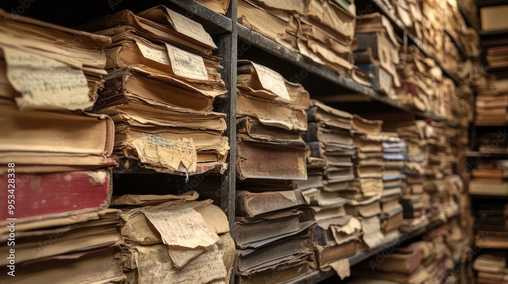 Old documents, books, and archives are kept in the library. Old documents, books, and archives are kept in the library.