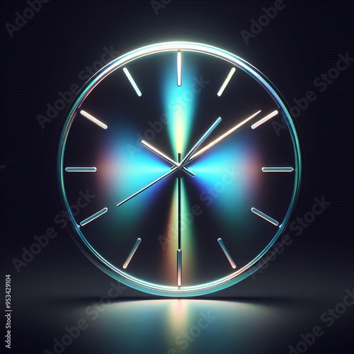 Monochromatic Hologram Clock hands in a single color with a subt photo