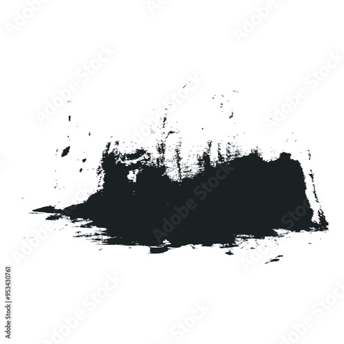 Brush effect on white artboard black color for grunge texture, t shirt, typography design brush texture