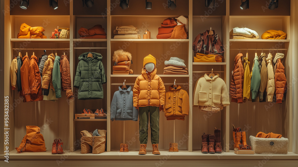 Fototapeta premium Children's autumn clothing store