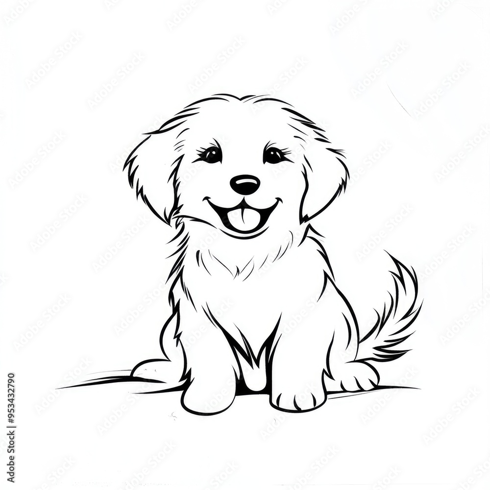 A delightful and simple dog design perfect for young children to enjoy coloring, encouraging creativity and fun at home or in classrooms A delightful and simple dog design perfect for young children to enjoy coloring, encouraging creativity and fun at home or in classrooms