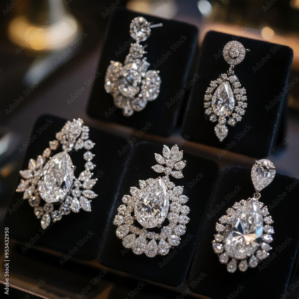 These prompts emphasize the luxury, elegance, and intricate details of diamond earrings, capturing their beauty in various settings and presentations. These prompts emphasize the luxury, elegance, and intricate details of diamond earrings, capturing their beauty in various settings and presentations.