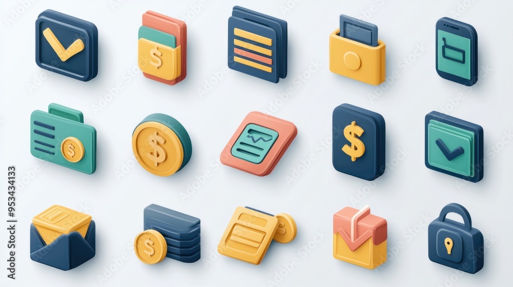 Vector icon set for web and mobile apps, featuring business, technology, communication, and media symbols Vector icon set for web and mobile apps, featuring business, technology, communication, and media symbols