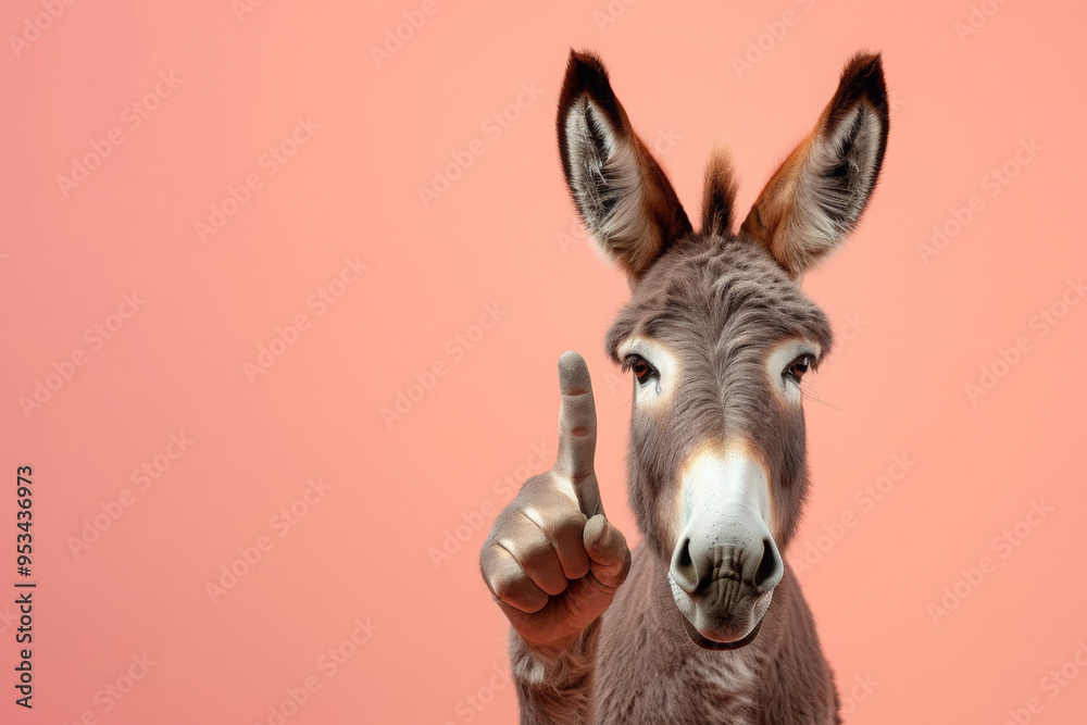 Donkey pointing his finger. Ai generative art Donkey pointing his finger. Ai generative art